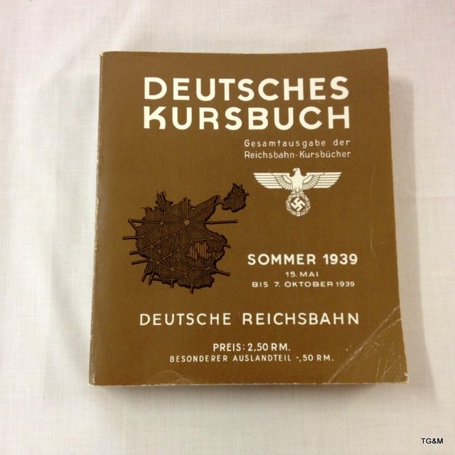 A 1939 Nazi Germany railway timetable book. Possibly a reproduction