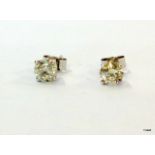 14ct white gold diamond ear studs approx 1.2cts