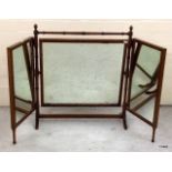 A mahogany Victorian triplex Mirror 66 x 59 x 23