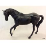 Beswick model of a matt black stallion