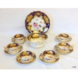 6 Pattern 1078 cup and saucers, cake plate and bowl possibly Derby