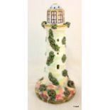 A rare porcelain pastille burner in the form of a lighthouse circa 1840