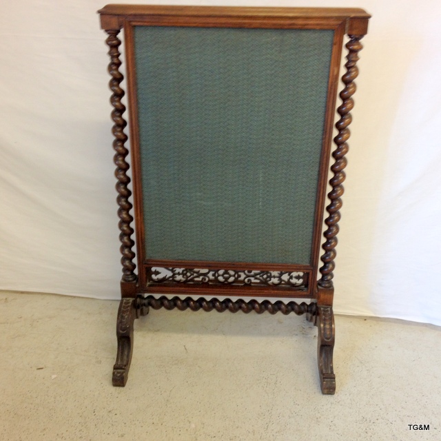 Barley twist tapestry fire screen - Image 6 of 6