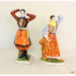 Two European pottery figures