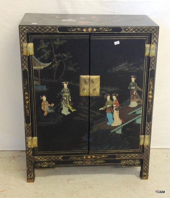 A Chinese Lacquer cabinet 77 x 58 x 29cm