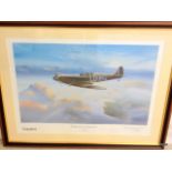 Print of Spitfire ' Tribute to the Few' signed by artist and Pilot