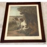 Fine art print of a spaniel signed Maud Earl with Embossed mark
