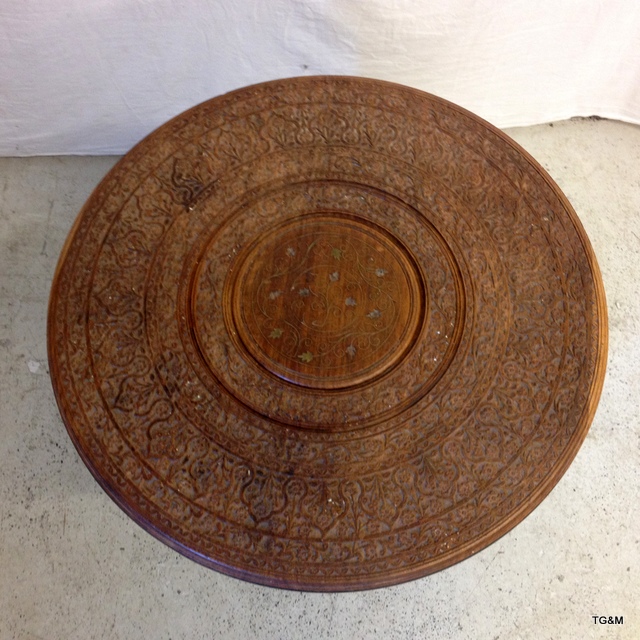 A Kashmir round table 60cm in width - Image 4 of 7