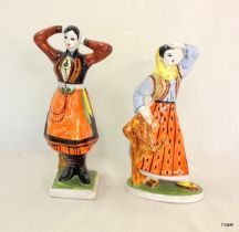 Two European pottery figures