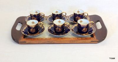 Limoges coffee set/Tonbridgeware tray