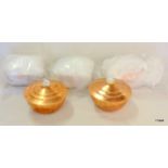 A set of 5 new copper oil lamps