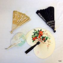 An oriental figure and 4 fans