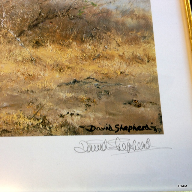 A framed signed David Shepherd print 'Rhinos Last Stand' 60 x 42cm - Image 3 of 5