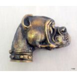 A brass Vesta Case in The Form of a Dogs Head