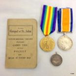 Two WW1 medals awarded to BZ 9882 Ordinary Seaman EH Faulkes of the Royal Naval Volunteer Reserves