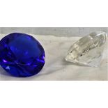 Two diamond shaped paperweights