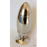 A Silver Plated Missile Shaped Cocktail Shaker