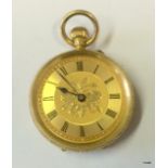 18Ct Gold Pocket Watch With Solid Gold Dial