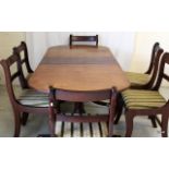 A Mahogany D End Dining Table With 6 Chairs And Extending Leaf
