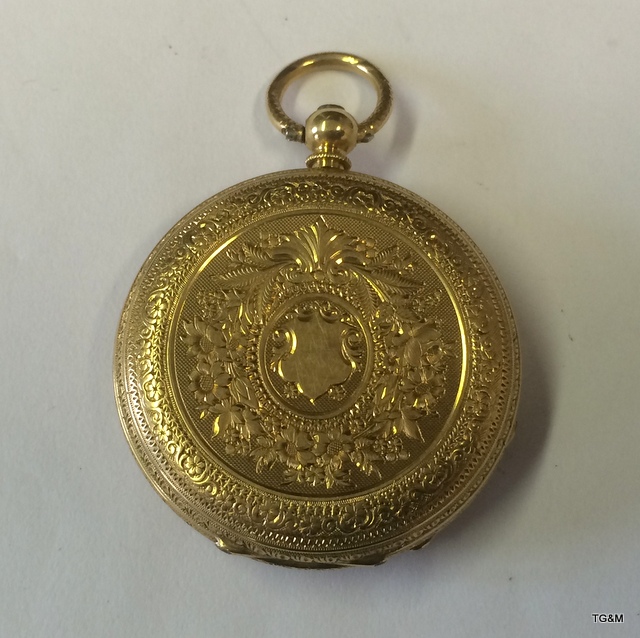 18Ct Gold Pocket watch With Solid Gold Dial - Image 2 of 3