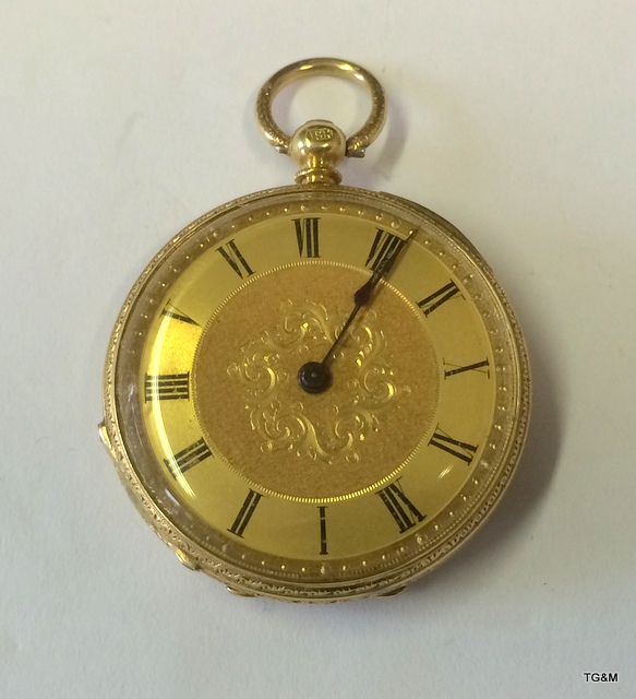 18Ct Gold Pocket watch With Solid Gold Dial