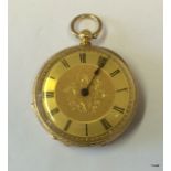 18Ct Gold Pocket watch With Solid Gold Dial