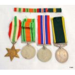 A WW2 medal group with a named Territorial Efficiency Medal to 2086465 Bombadier KD Trimmer of the