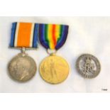 A WW1 mounted medal pair named to 41157 Private E Stone of the Royal Fusiliers with a Silver War