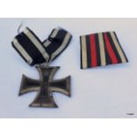 A WW1 German 2nd class Iron Cross with a ribbon bar