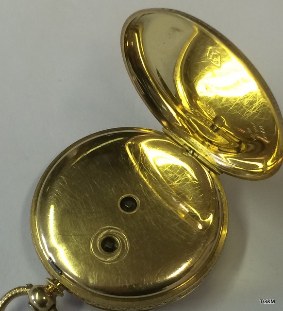 18Ct Gold Pocket watch With Solid Gold Dial - Image 3 of 3