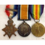 A WW1 Mons Star with clasp medal trio awarded to T-21857 Driver W Thurston of the Army Service