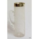 a silver topped crystal presentation jug 23cm high