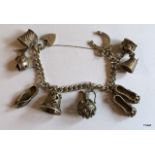 Silver Charm Bracelet & 9 Charms