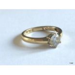 A 9ct gold solitaire ring size p