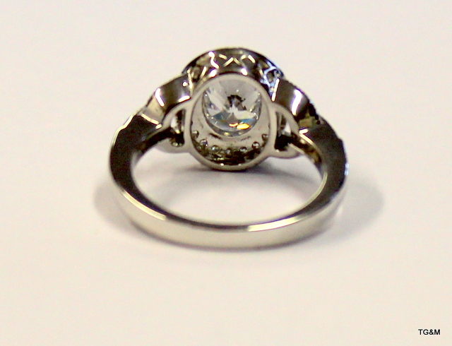 A silver and cz dress ring   size N - Image 3 of 3