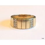 A 9ct gold mans diamond signet ring size s