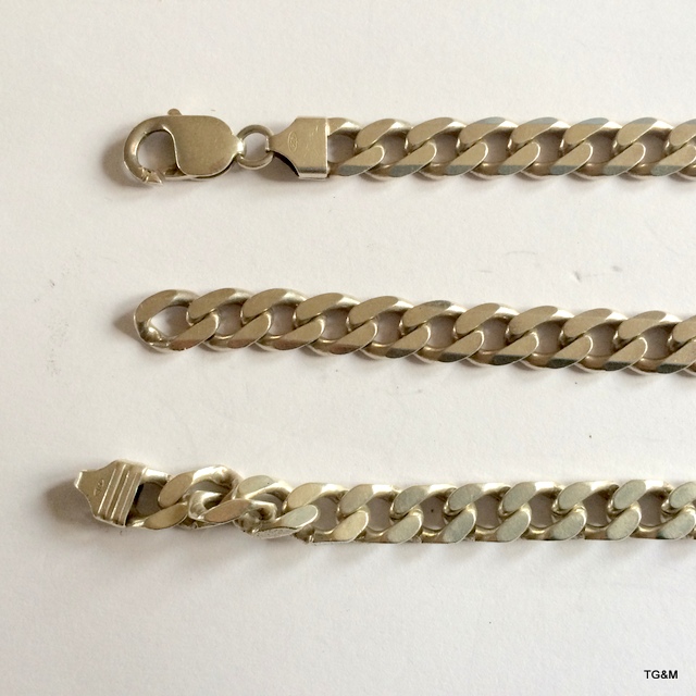 A silver mans necklace and bracelet  95gm - Image 2 of 5