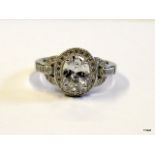 A silver and cz dress ring   size N