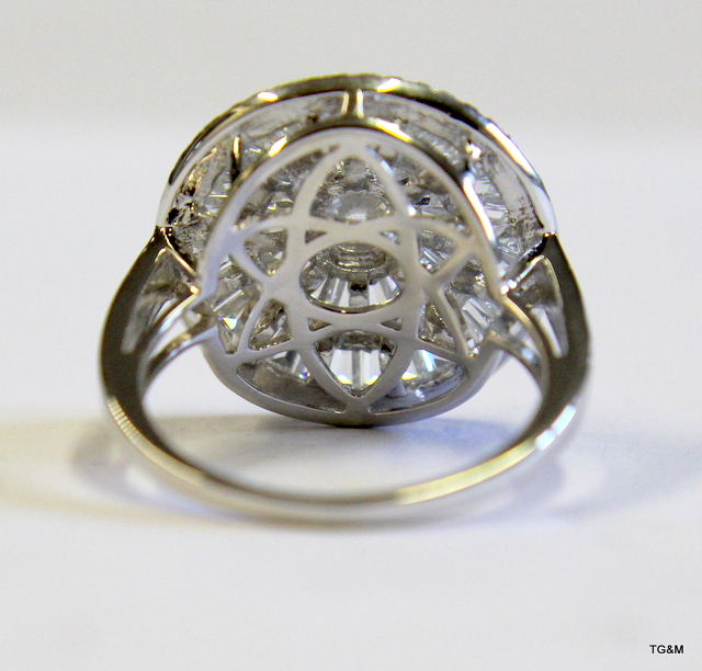 A silver and cz dress ring   size N/O - Image 3 of 3