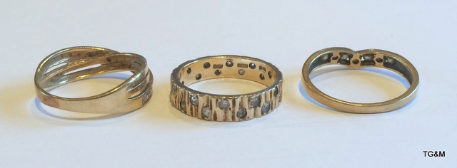 3 9ct gold ladies rings - Image 3 of 3