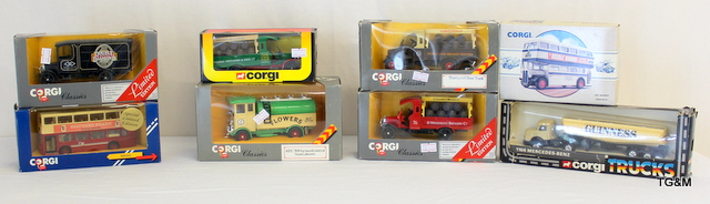 A collection of 8 Brewery related transport models by Corgi Classics