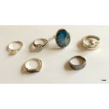 6 mixed silver rings