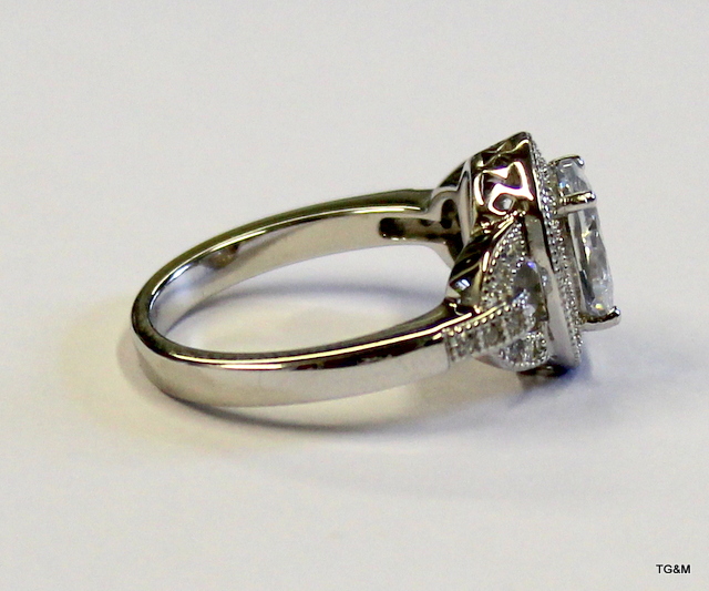 A silver and cz dress ring   size N - Image 2 of 3