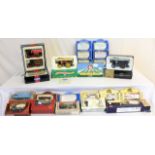 A collection of 21 x Vintage & transport models by Matchbox, Lledo, Corgi and Days Gone by