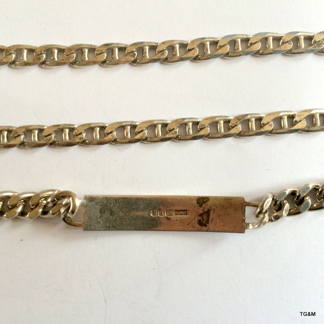 A silver mans necklace and ID bracelet - Image 5 of 5