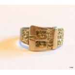 A 9ct gold mans buckle ring size y
