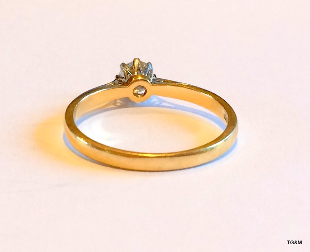 A 14ct solitaire ladies ring size u - Image 3 of 3