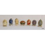 7 x Atlas edition decorative eggs in the Faberge style