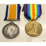 A WW1 medal pair named to 198414 Gunner HT Lewis of the Royal Artillery