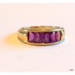 A 9ct ladies amethyst ring size p